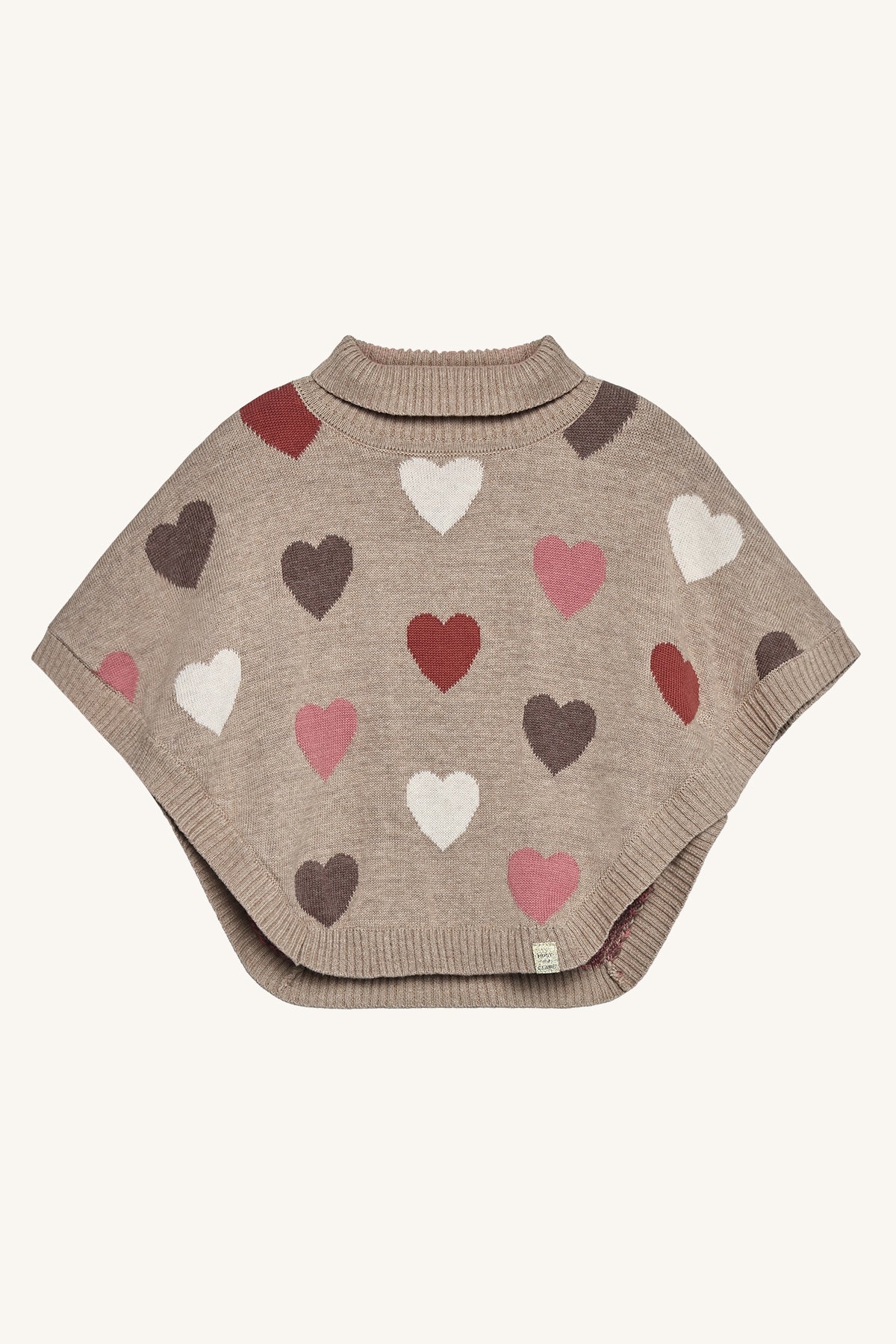 Strick-Poncho "Pinja Hearts" mit Herz-Muster  - Hust&Claire