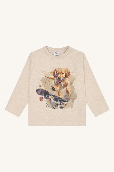 Langarmshirt/Longsleeve "Anton" mit Hunde-Print - Hust&Claire