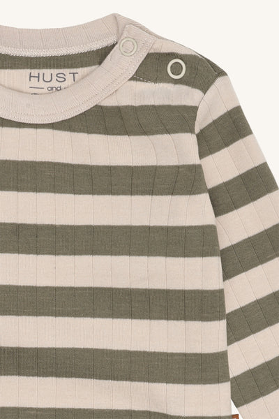 Langarmbody "Billy", geringelt - Hust&Claire