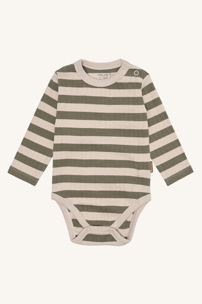 Langarmbody "Billy", geringelt - Hust&Claire