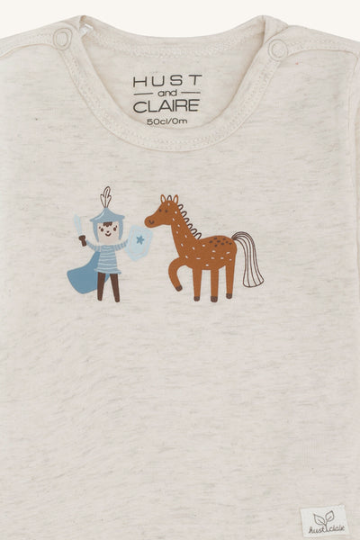 Langarmbody "Bebe Fairy Tale", Ritter/Pferd - Hust&Claire