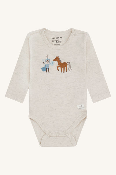 Langarmbody "Bebe Fairy Tale", Ritter/Pferd - Hust&Claire