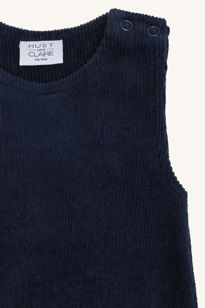 Latzhose "Mem", Feincord (Nicki), Marineblau - Hust&Claire