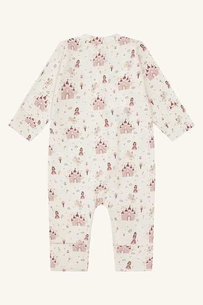 Strampler - Schlafanzug mit Klapp-Bündchen "Mich", Prinzessinnen/Schlösser - Hust&Claire