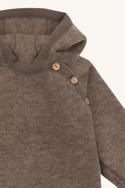 Wollfleece-Overall "Mevi", Deer Melange (Walnuss-Braun) - Hust&Claire