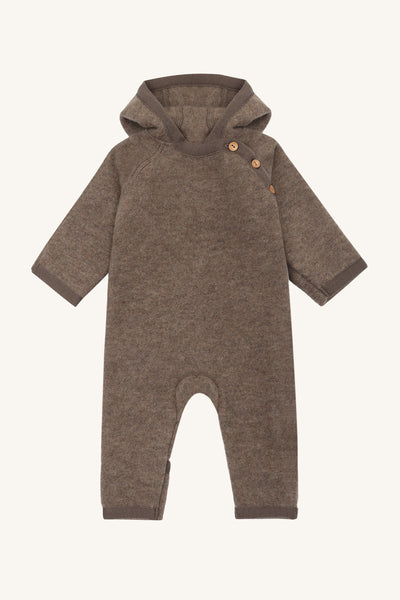 Wollfleece-Overall "Mevi", Deer Melange (Walnuss-Braun) - Hust&Claire