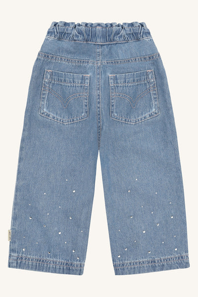 Weiche Jeans "Theresa" (Culotte) mit kleinen Sraß-Steinchen - Hust&Claire