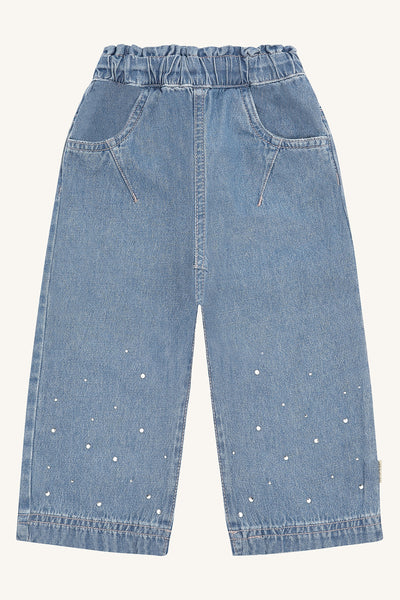 Weiche Jeans "Theresa" (Culotte) mit kleinen Sraß-Steinchen - Hust&Claire