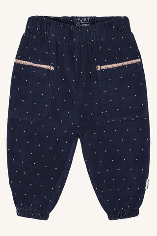 Hose aus Feincord "Trine", leicht gefüttert, mit Pünktchen - Hust&Claire
