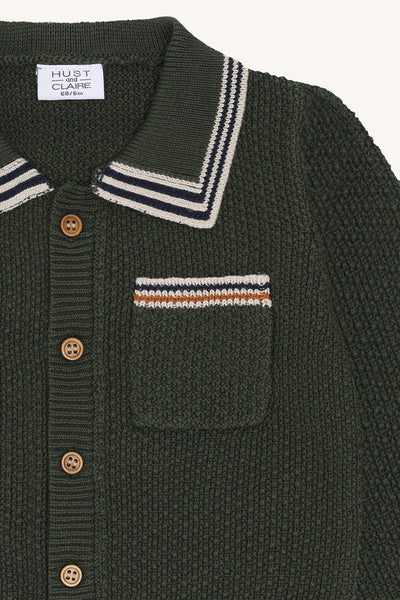 Strickjacke/Polo-Cardigan "Charli", Deep Ivy - Hust&Claire