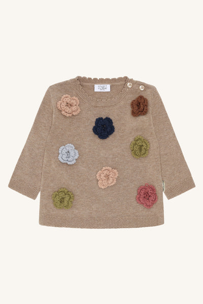 Pullover "Pusle Flower" mit Häkelblüten - Hust&Claire