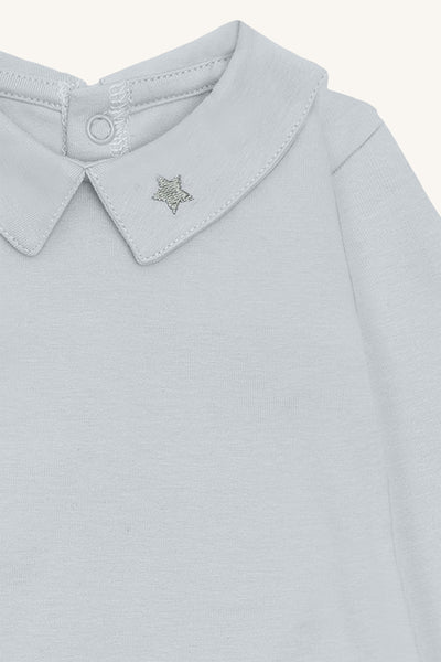 Langarmbody "Bebe" mit kleinem Hemdkragen - Hust&Claire