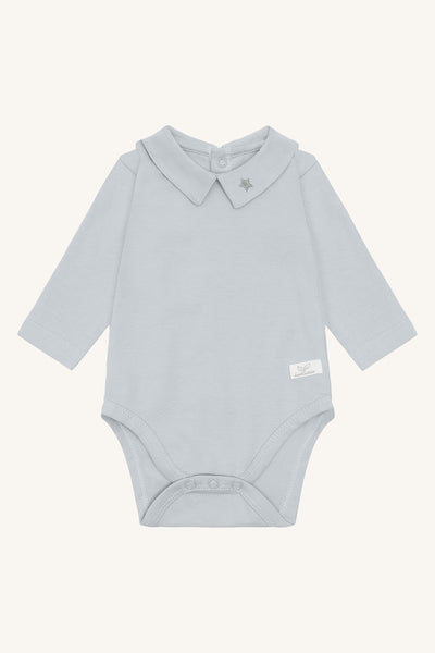 Langarmbody "Bebe" mit kleinem Hemdkragen - Hust&Claire