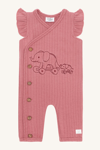 Latzhose "Miles" mit Elefanten-Stickerei, Dry Rose - Hust&Claire