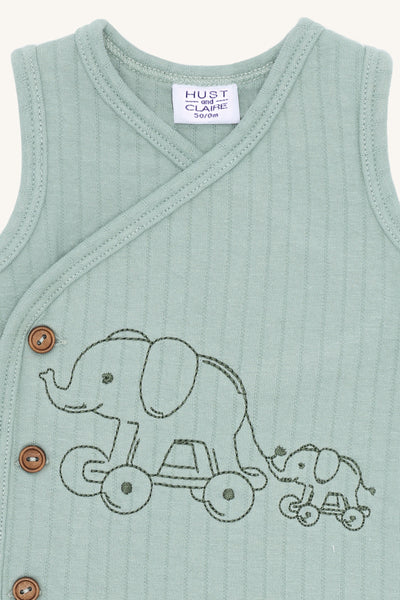 Latzhose "Miles" mit Elefanten-Stickerei, Iceberg - Hust&Claire