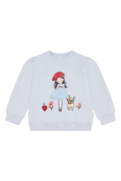Sommerliches Sweatshirt "Sicillia", Mädchen mit Hund - Hust&Claire
