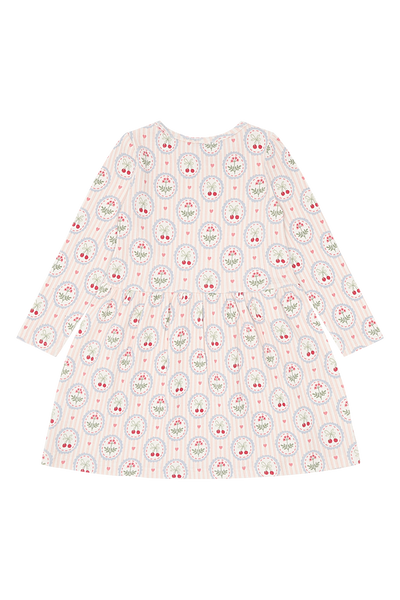 Kleid "Donna" Kirschen und Blumen, Baumwolle/Tencel - Hust&Claire
