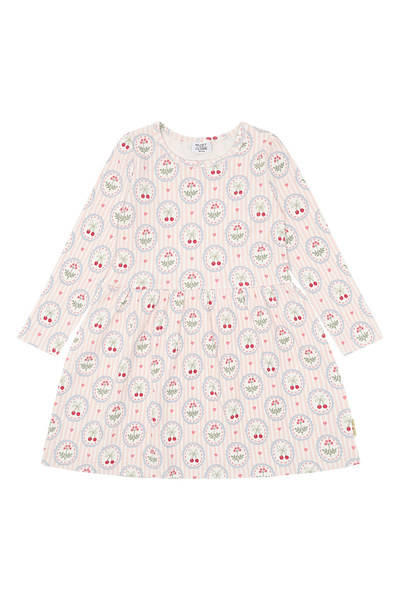 Kleid "Donna" Kirschen und Blumen, Baumwolle/Tencel - Hust&Claire