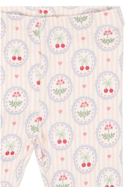 Leggings "Lisa" Kirschen und Blumen, Baumwolle/Tencel - Hust&Claire