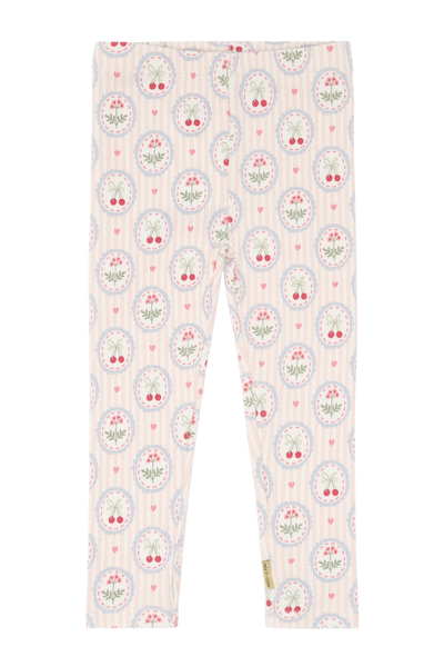 Leggings "Lisa" Kirschen und Blumen, Baumwolle/Tencel - Hust&Claire
