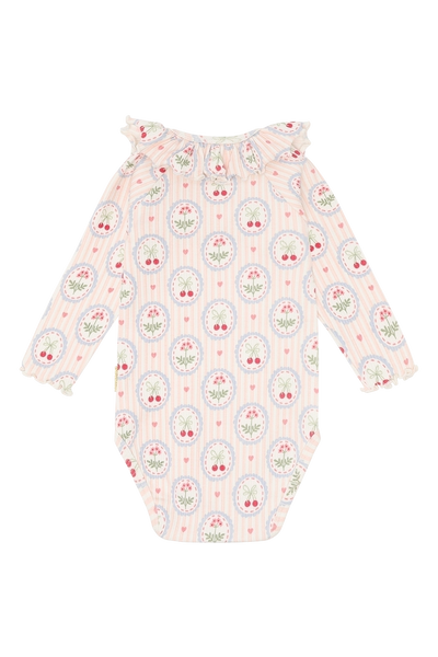 Langarmbody "Bri", Baumwolle/Tencel, Kirschen und Blumen - Hust&Claire