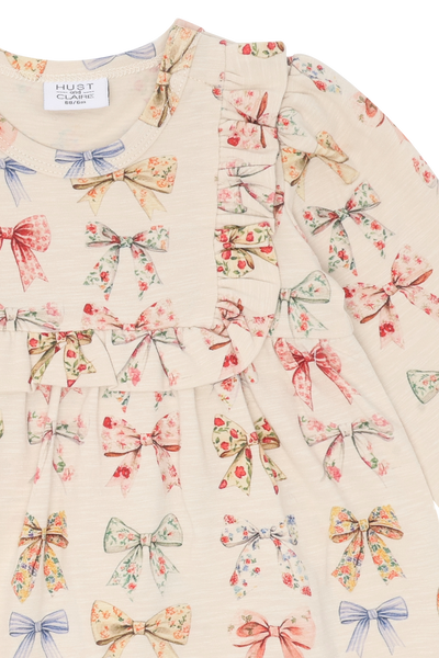 Body-Kleid "Kristi Big Bows", Schleifchen-Print - Hust&Claire