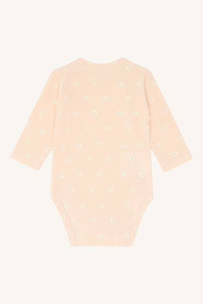 Langarmbody "Bam" mit Blümchen, Quartz (zartes Puderrosa) - Hust&Claire