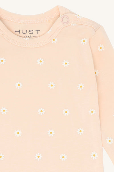Langarmbody "Bam" mit Blümchen, Quartz (zartes Puderrosa) - Hust&Claire