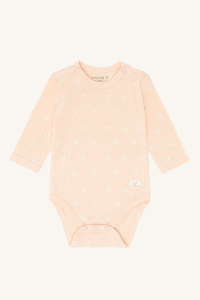 Langarmbody "Bam" mit Blümchen, Quartz (zartes Puderrosa) - Hust&Claire