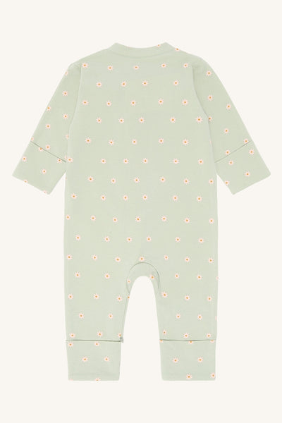 Strampler - Schlafanzug mit Klapp-Bündchen "Mich", Blümchen - Hust&Claire