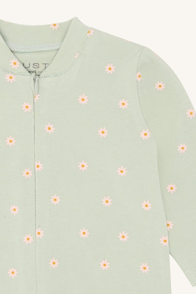 Strampler - Schlafanzug mit Klapp-Bündchen "Mich", Blümchen - Hust&Claire