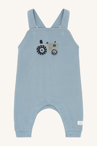 Latzhose "Mikie" mit Traktor-Stickerei, Light Blue - Hust&Claire