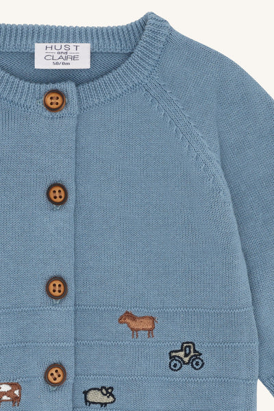 Strickjacke/Cardigan "Calll Knit", Bauernhof-Stickerei - Hust&Claire