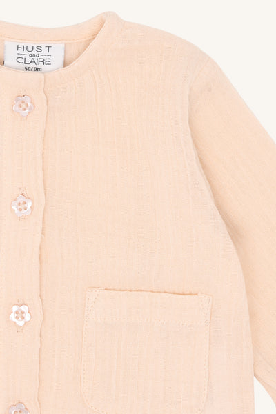 Babyjacke Chai, Musselin, Puderrosa (Quartz) - Hust&Claire