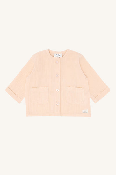 Babyjacke Chai, Musselin, Puderrosa (Quartz) - Hust&Claire