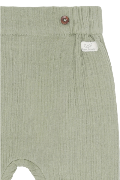Babyhose Thicco, Musselin, Light Green - Hust&Claire