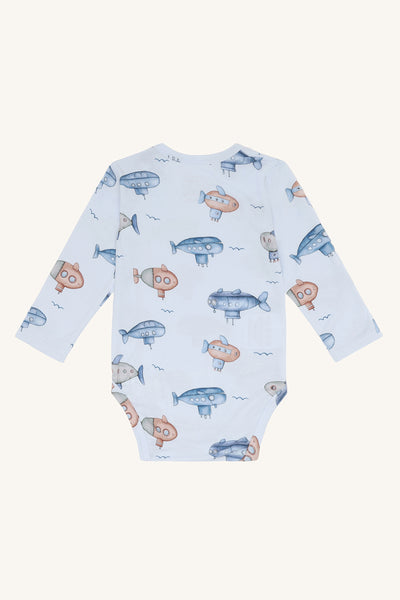 Langarm-Body "Buller Submarine", Bambus - U-Boote - Hust&Claire