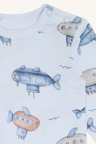 Langarm-Body "Buller Submarine", Bambus - U-Boote - Hust&Claire