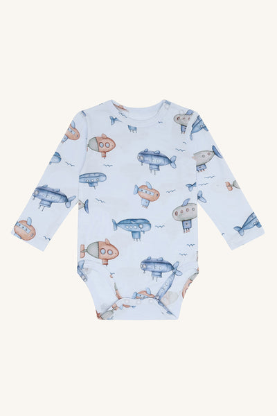 Langarm-Body "Buller Submarine", Bambus - U-Boote - Hust&Claire