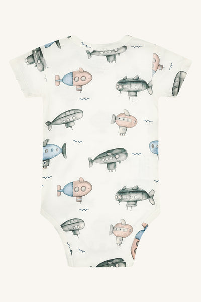 Kurzarm-Body "Buller Submarine", Bambus - U-Boote - Hust&Claire