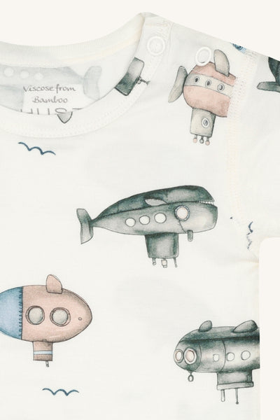 Kurzarm-Body "Buller Submarine", Bambus - U-Boote - Hust&Claire