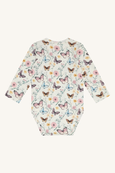 Langarm-Body "Buller Butterfly", Bambus - Schmetterlinge/Blumen - Hust&Claire