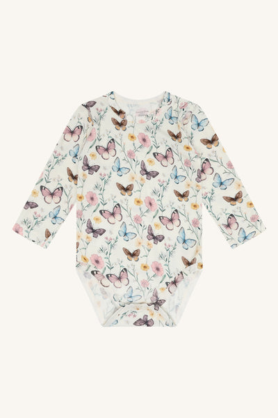 Langarm-Body "Buller Butterfly", Bambus - Schmetterlinge/Blumen - Hust&Claire