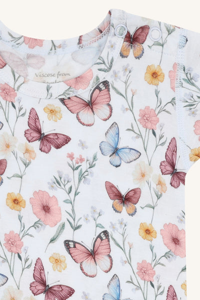 Kurzarm-Body "Buller Butterfly", Bambus - Schmetterlinge/Blumen - Hust&Claire