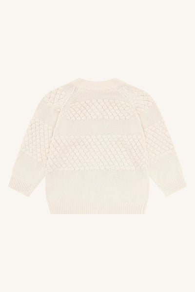 Strickjacke "Cuno Knit Bubble", Bambus/Baumwolle, Sandshell - Hust&Claire