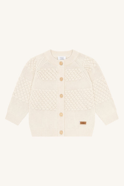 Strickjacke "Cuno Knit Bubble", Bambus/Baumwolle, Sandshell - Hust&Claire
