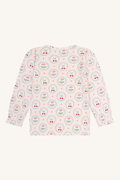 Langarmshirt/Longsleeve "Alma" Kirschen und Blumen, Baumwolle/Tencel - Hust&Claire