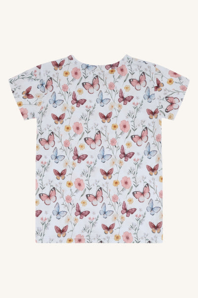 Kurzarmshirt "Austin Butterfly", Bambus - Schmetterlinge/Blumen - Hust&Claire