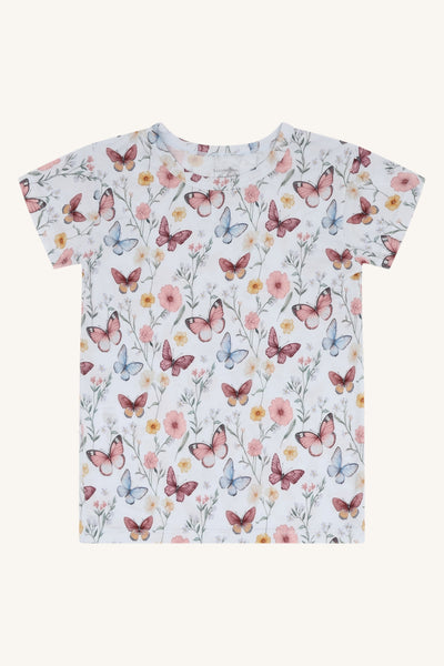 Kurzarmshirt "Austin Butterfly", Bambus - Schmetterlinge/Blumen - Hust&Claire