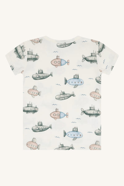 Kurzarm-Shirt (T-Shirt) "Austin Submarine", Bambus - U-Boote - Hust&Claire